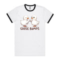 Goose Bumps - Staple Ringer Tee White Black Ringer T-Shirt animal Printed In Australia