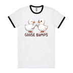 Goose Bumps - Staple Ringer Tee White Black Ringer T-Shirt animal Printed In Australia