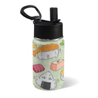 Funny Sushi 12oz Kids Water Bottle with Straw Lid