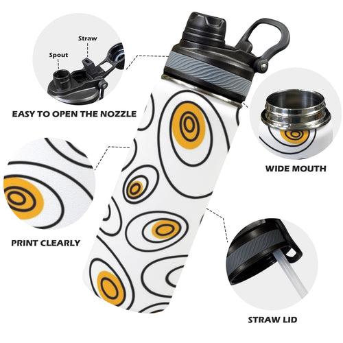 Abstract Eggs - Insulated Water Bottle with Dual-Use Lid (18oz) Insulated Water Bottle with Dual-Use Lid (18oz) Food Printed Offshore