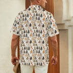 Lots Of Cats Men's Short Sleeve Hawaiian Shirt Men's Hawaiian Shirt (New) animal Printed Offshore