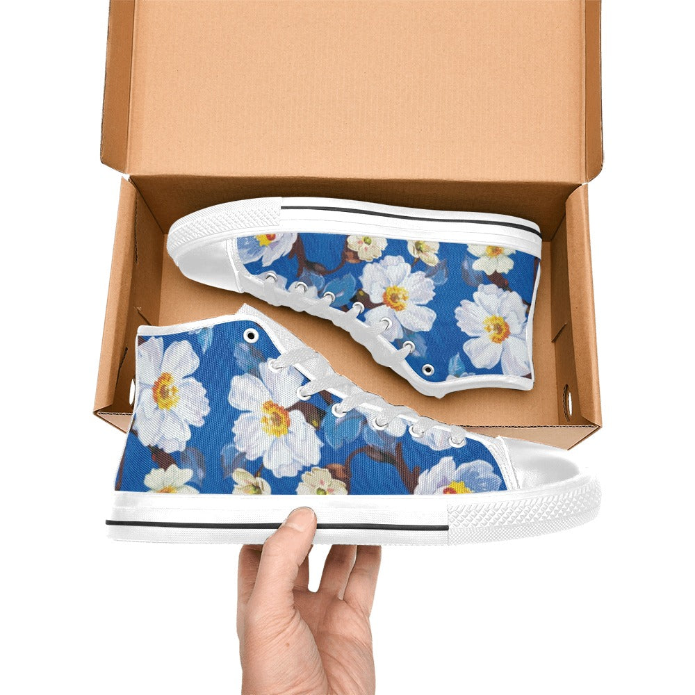 Watercolour Blossoms - Women's High Top Canvas Shoes