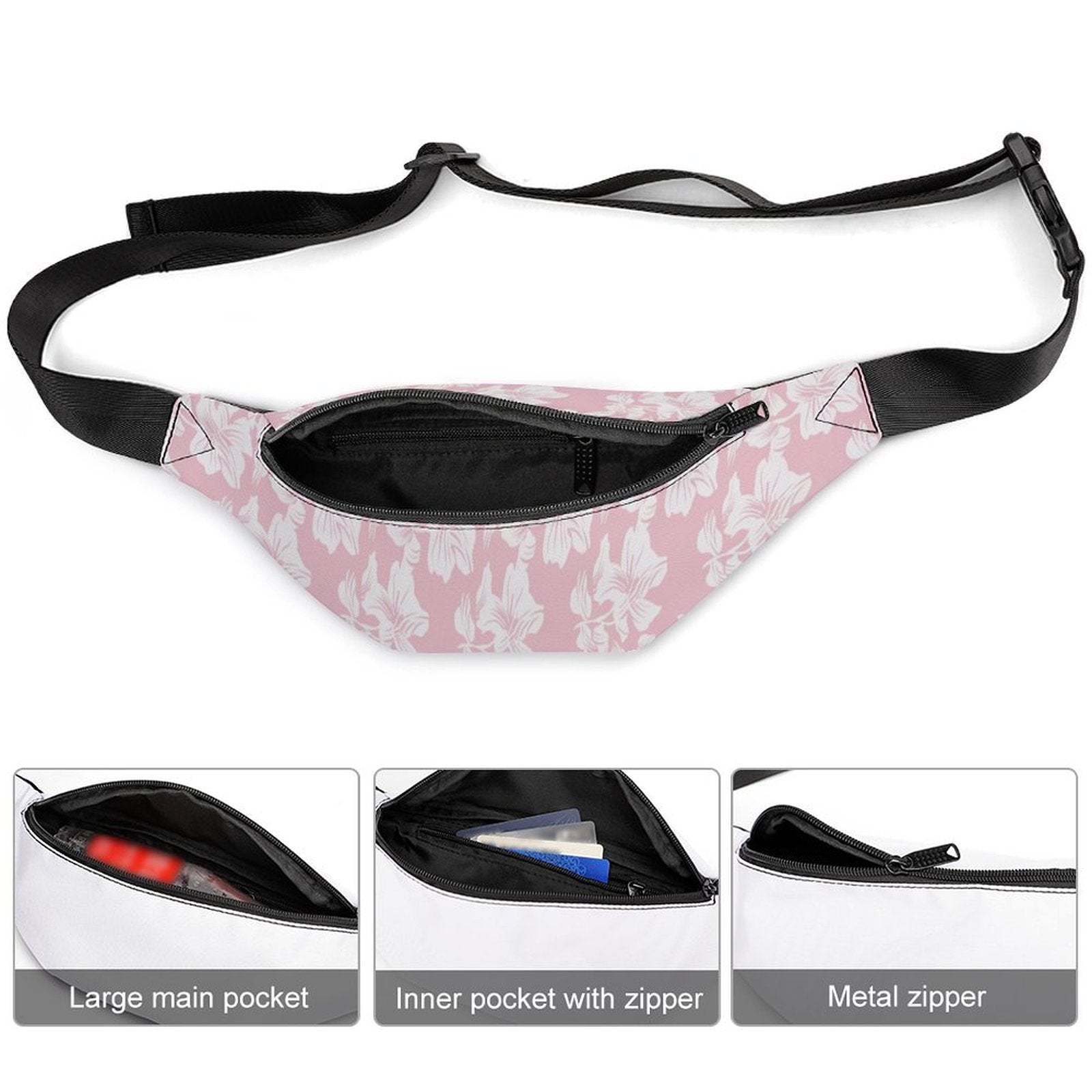 Pink Hawaiian Flower - Bum Bag / Fanny Pack