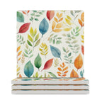 Autumn Leaves - Ceramic Coasters (Square) white Ceramic Coasters Plants Printed Offshore