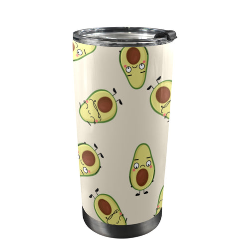 Avocado Characters - 20oz Mobile Tumbler with Lid (Black Lock) One Size 20oz Travel Mug Food Printed Offshore