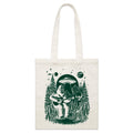 Alien And Bigfoot Playing Guitar Parcel Canvas Tote Bag Default Title Small Tote Bag Music Printed In Australia Sci Fi