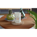 Personalise - Teaching Fills My Heart - White 10oz Porcelain Slim Mug Personalised Porcelain Mug