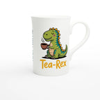 Personalised Tea-Rex, Tea Drinking Dinosaur White 10oz Porcelain Slim Mug Personalised Porcelain Mug animal Globally Fulfilled Tea