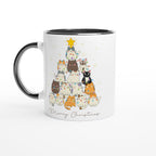 Cats Merry Christmas - 11oz Ceramic Mug Ceramic Black Christmas Colour Mug Christmas Globally Fulfilled