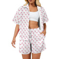Flamingos Women's Windbreaker Short Set 2XL Women's Windbreaker Short Set animal Printed Offshore