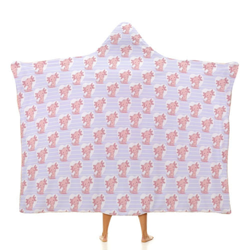 Axolotl Love Kids Hooded Blanket 100cm x 130cm white 40"×50" Kids Hooded Blanket animal Printed Offshore