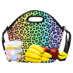 Rainbow Leopard Print Neoprene Lunch Bag/Large (Model 1669) Neoprene Lunch Bag animal Printed Offshore