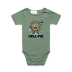 Cell-fie Cell Selfie AS Colour Baby Bodysuit Sage Baby Bodysuit Printed In Australia Science