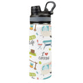 Camping Life - Insulated Water Bottle with Dual-Use Lid (18oz) One Size Insulated Water Bottle with Dual-Use Lid (18oz) Printed Offshore