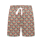 Coffee Van Men's Mid-Length Beach Shorts Men's Mid-Length Beach Shorts Coffee Printed Offshore