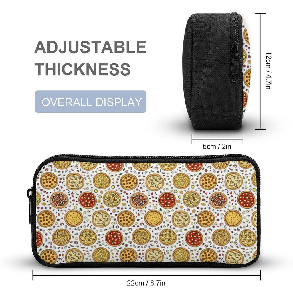 Round Pizzas On White Backpack, Lunch Bag & Pencil Case Set