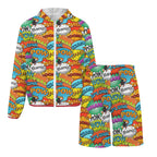 Comic Book 2 Men's Lightweight Sun Hoodie & Shorts Set Men's Lightweight Sun Hoodie & Shorts comic Printed Offshore