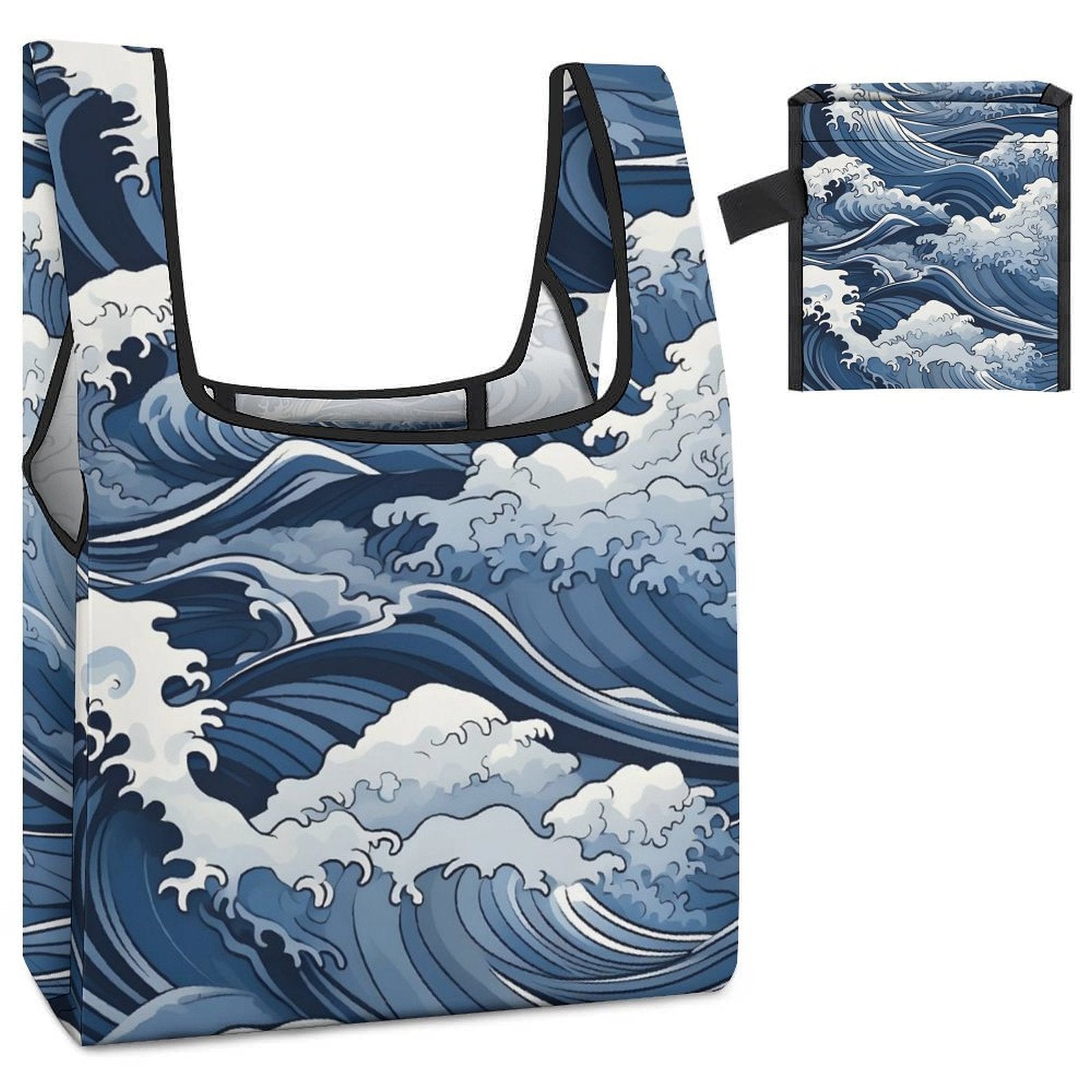 Japanese Waves Foldable Shopping Bag