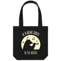 If A Bear Toots In The Woods, Trumpet Player Canvas Tote Bag Black One Size Tote Bag Printed In Australia