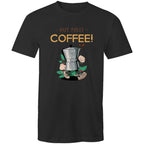 But First, Coffee - Mens T-Shirt Black Mens T-shirt Coffee Printed In Australia