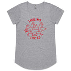 Chickens Surfing Chicks Womens AS Colour Scoop Neck T-Shirt