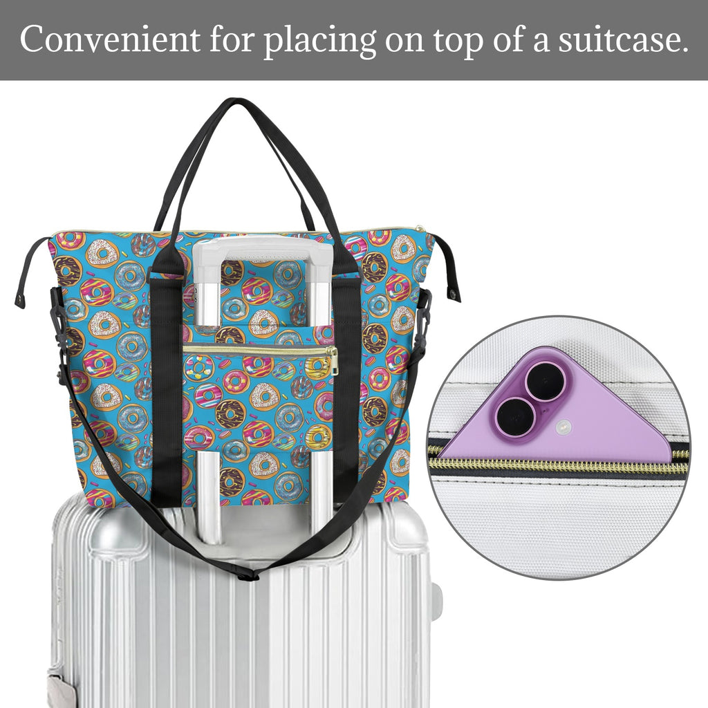 Doughnuts On Blue Duffle Bag-Simple (Model 1715) Duffle Bag-Simple (1715)