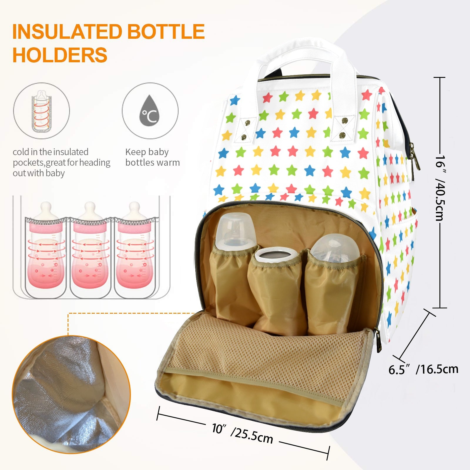 Stars - Multi-Function Backpack, Nappy / Diaper Bag