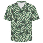 Stripy Leaves Men's Crinkle Hawaiian Shirt