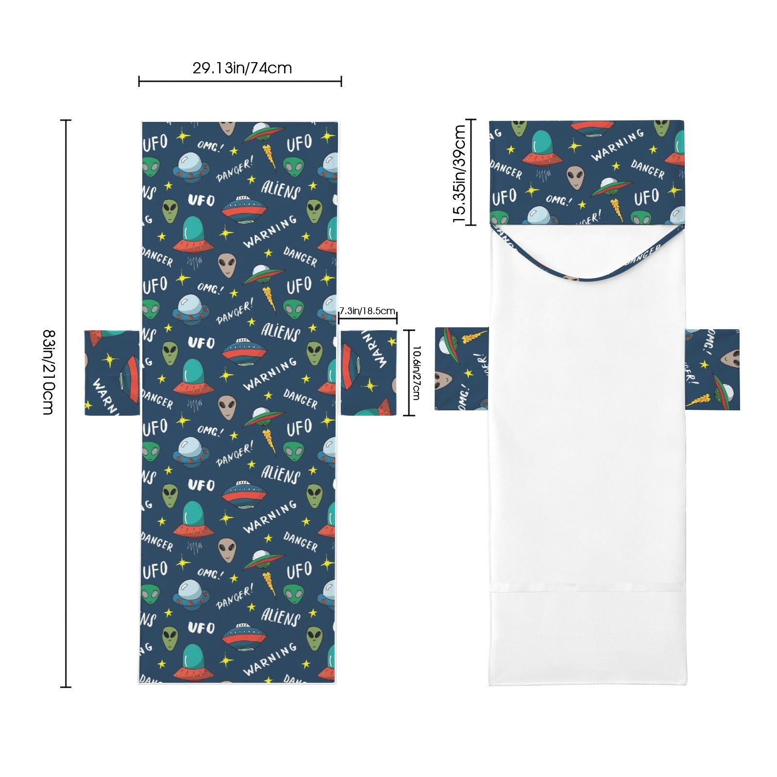 UFO's And Aliens Beach Chair Towel Cover with Side Pockets