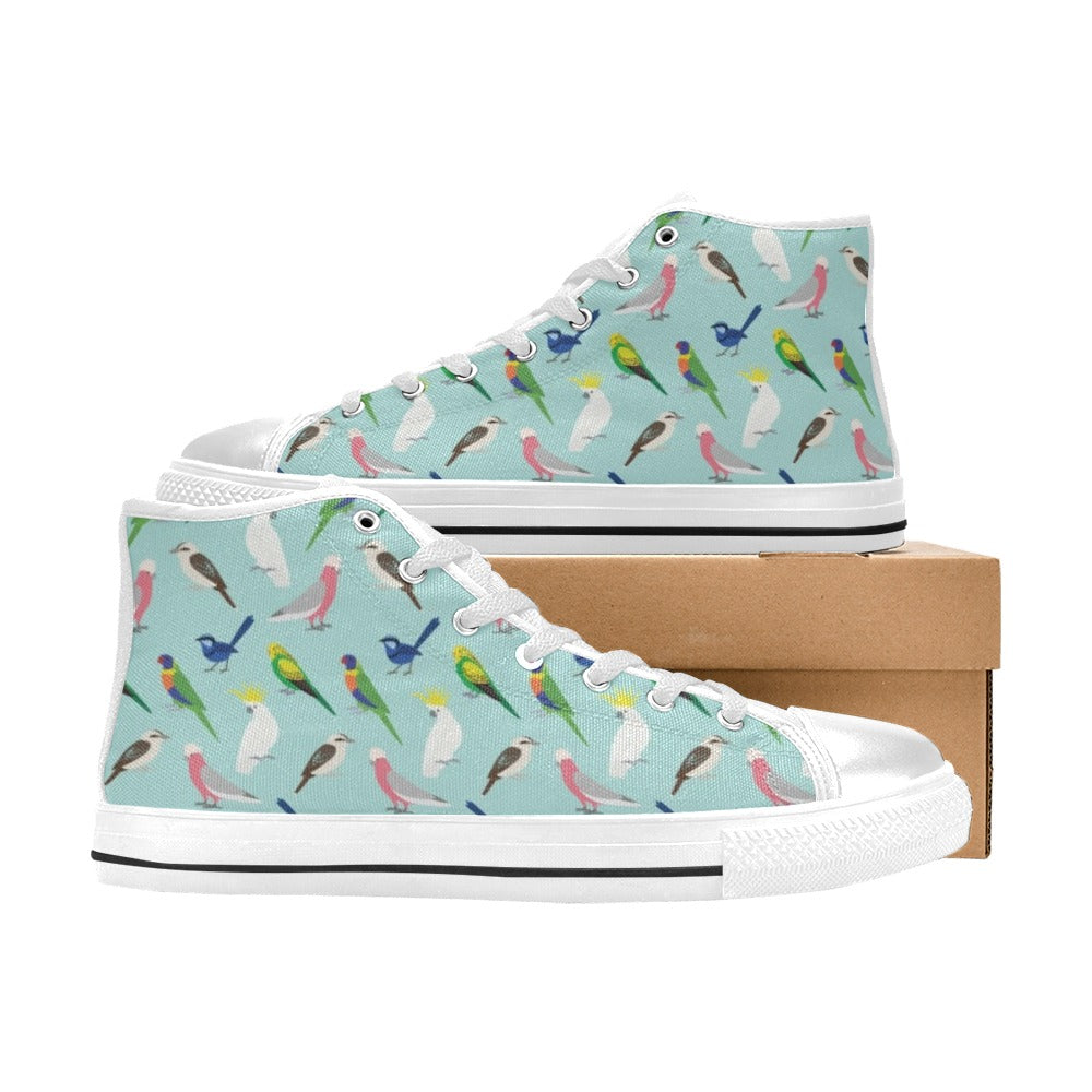 Australian Birds Men's High Top Canvas Shoes Men's Classic High Top Canvas Shoes Australia Birds Printed Offshore
