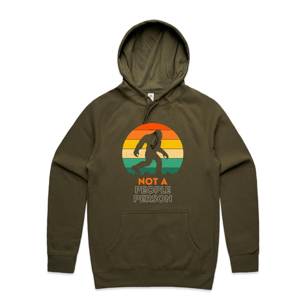 Not A People Person, Yeti, Bigfoot - Mens Hoodie Army Mens Hoodie Printed In Australia