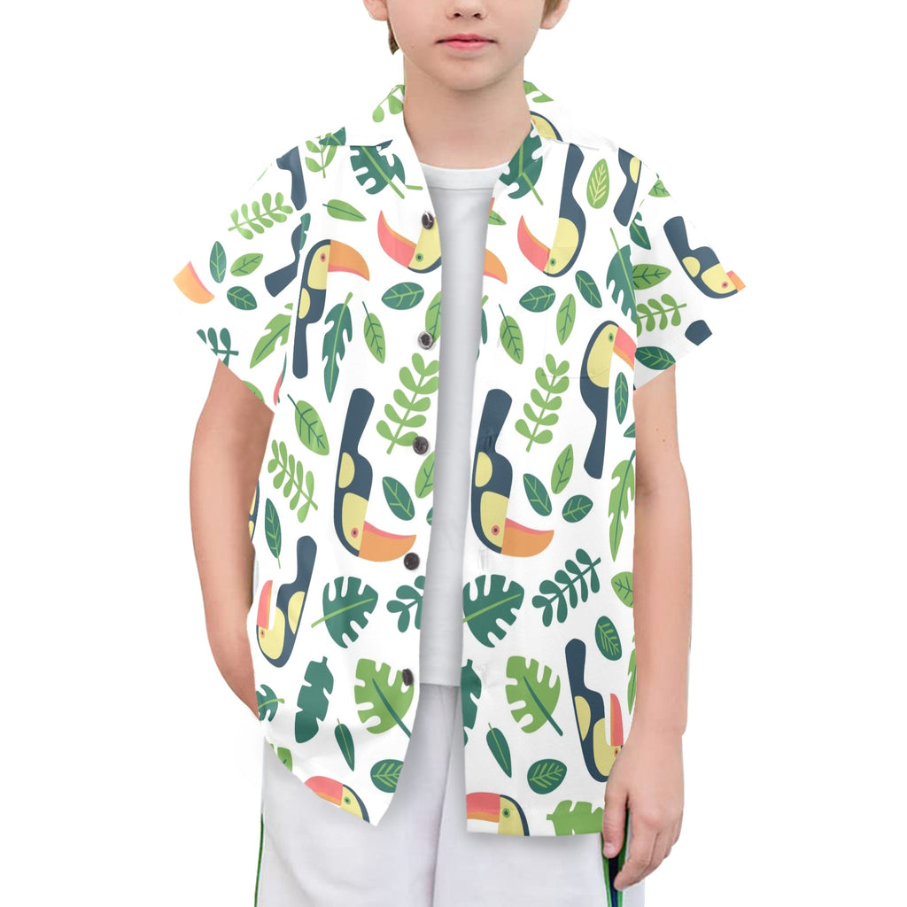 Toucans Senior Kids Hawaiian Shirt Senior Kids Hawaiian Shirt 8-15 animal Printed Offshore