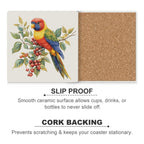 Lorikeet - Ceramic Coasters (Square) Ceramic Coasters animal Printed Offshore