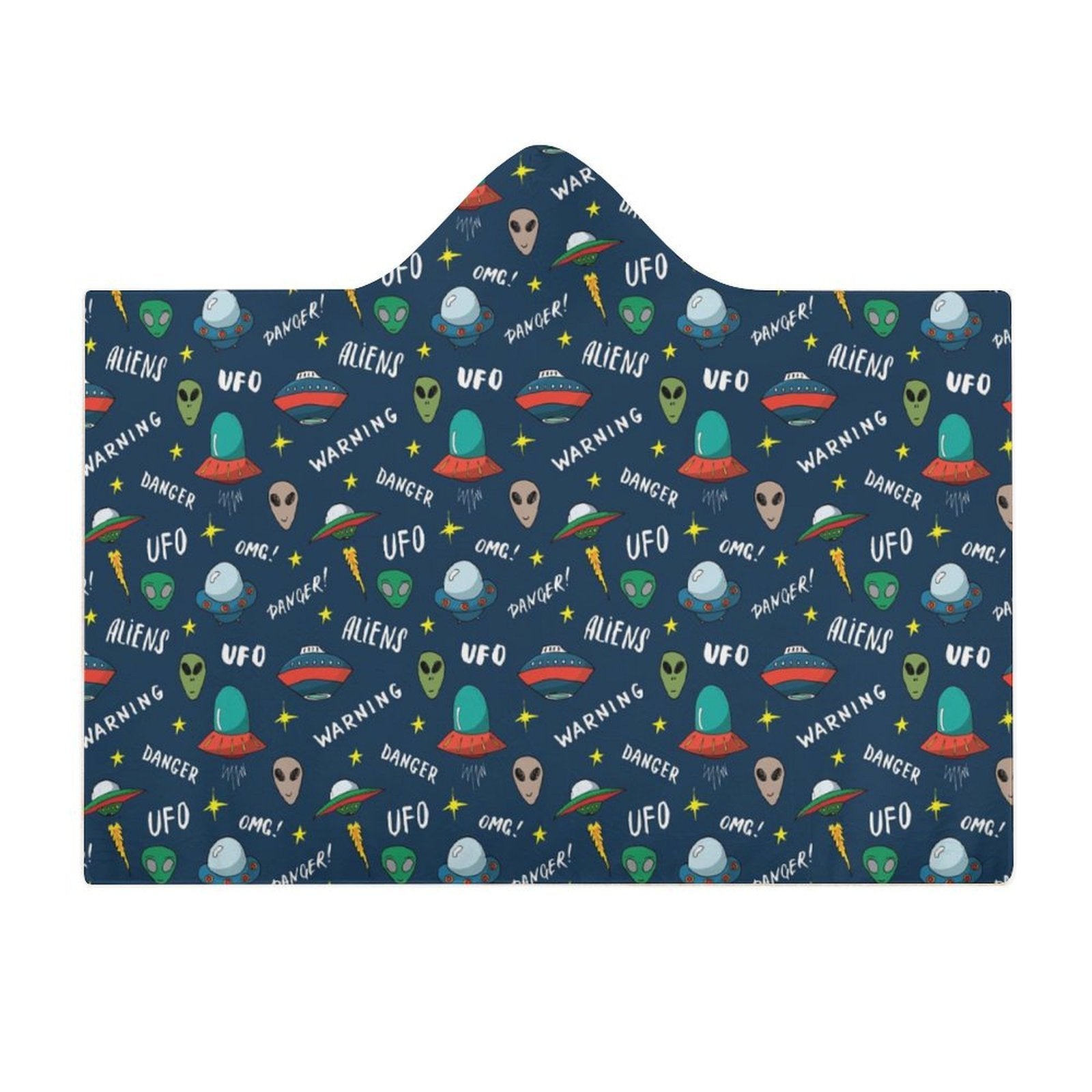 UFO's And Aliens Kids Hooded Blanket 100cm x 130cm Kids Hooded Blanket Printed Offshore Sci Fi