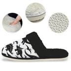 Dinosaurs Men's Fur Trim Thick-Sole Indoor Slippers Men's Fur Trimmed Slippers animal Printed Offshore