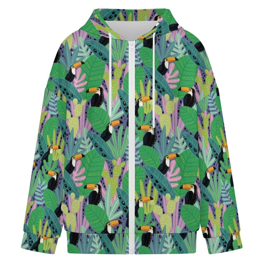 Bright Toucans Women's Full-Zip Hoodie