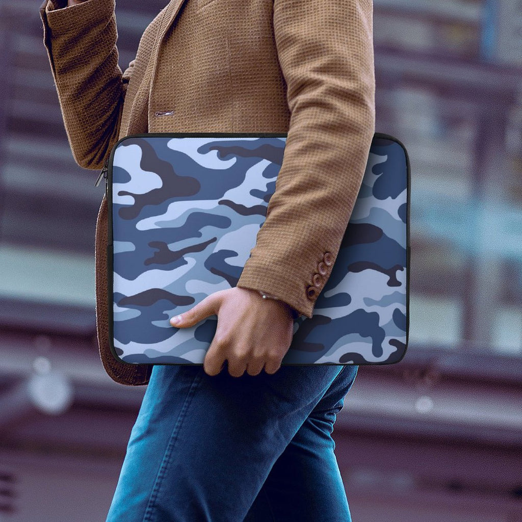 Blue Camouflage Laptop Sleeve (Multiple Sizes) Laptop Sleeve Printed Offshore