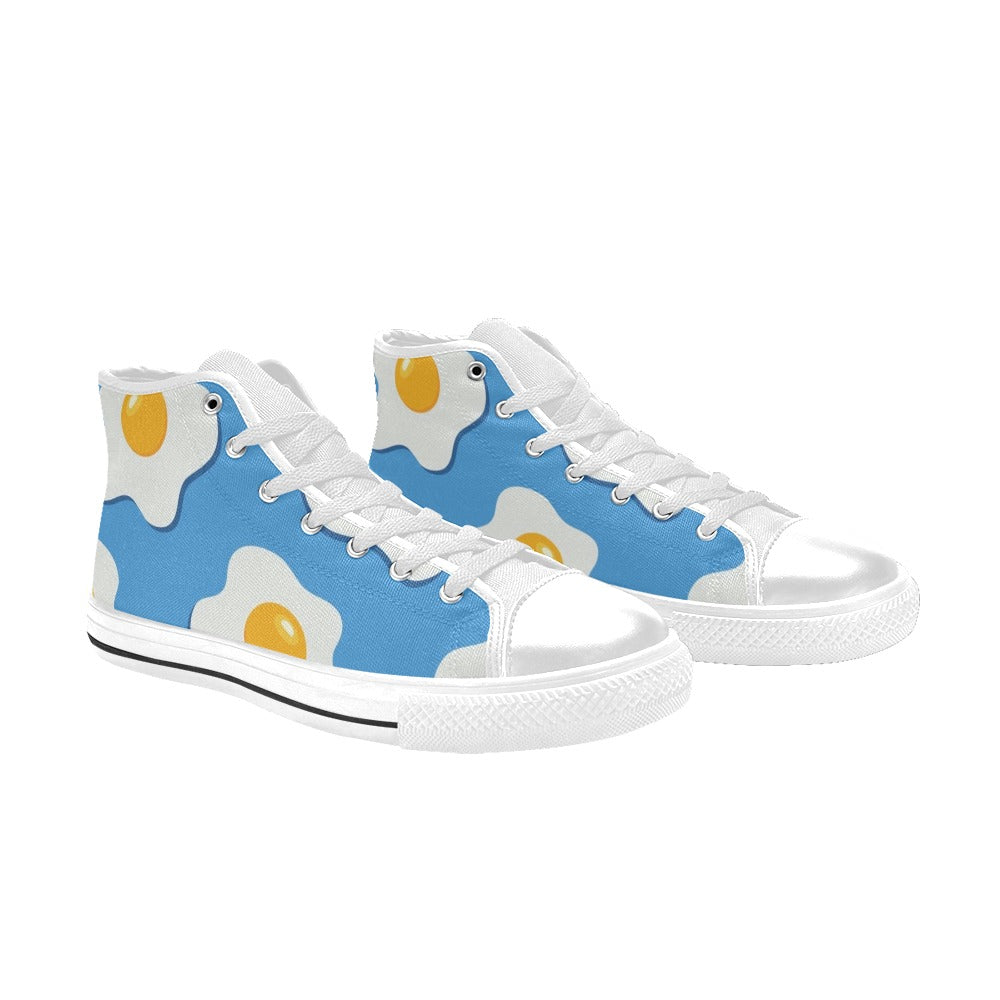 Fried Eggs Men's High Top Canvas Shoes Men's Classic High Top Canvas Shoes Printed Offshore