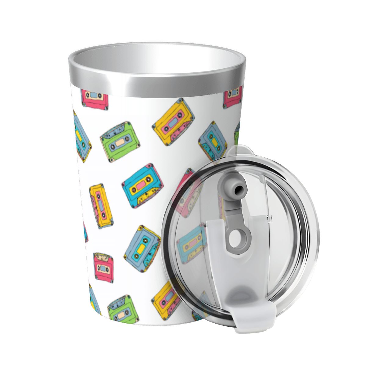 Colourful Cassettes Small Stainless Steel Travel Mug Cup 12oz/350ml