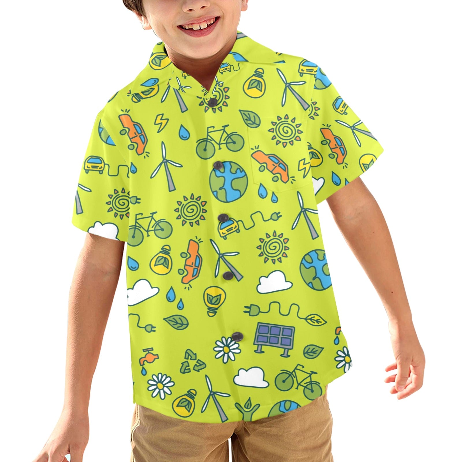 Go Green - Junior Kids Hawaiian Shirt