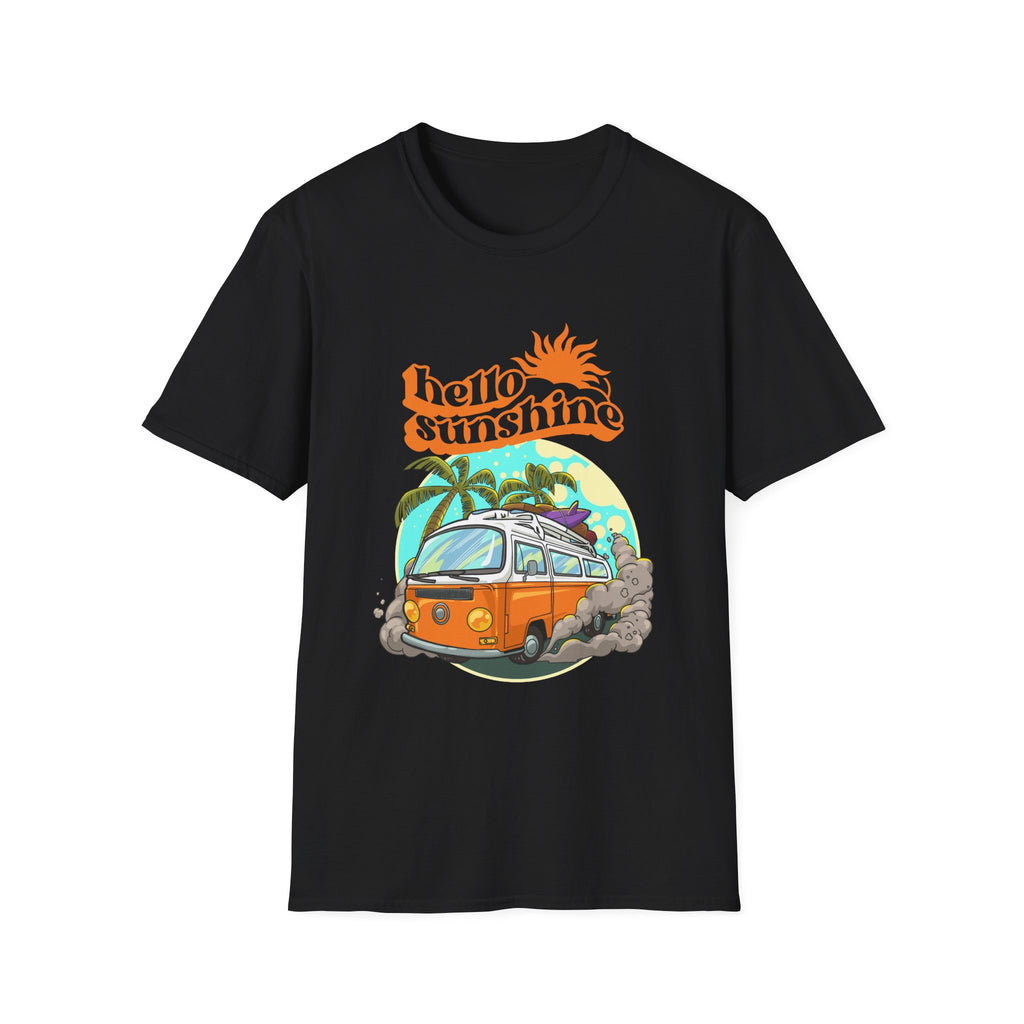 Hello Sunshine, Beach Van - Unisex Softstyle T-Shirt