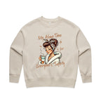 My Alone Time Is For Everyone's Safety AS Colour Women's Relax Crew Sweatshirt Bone Womens Relax Crew Sweatshirt Printed In Australia