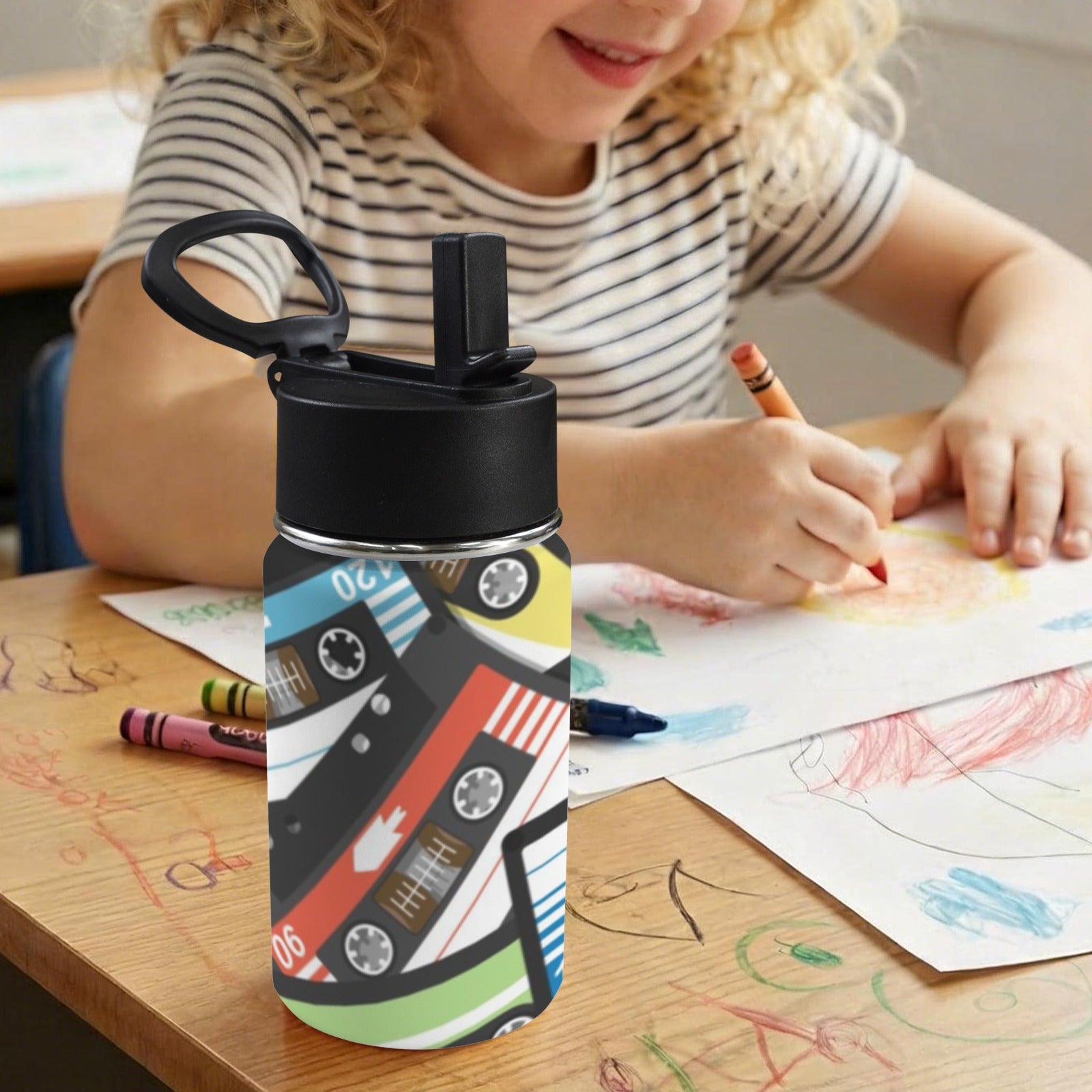 Cass 12oz Kids Water Bottle with Straw Lid