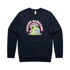 Fiction Addiction - AS Colour Stencil Crew Navy Sweatshirt Printed In Australia Reading