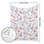 Pink Eucalyptus Flowers - Double-Layer Fleece Blanket 51"x59"