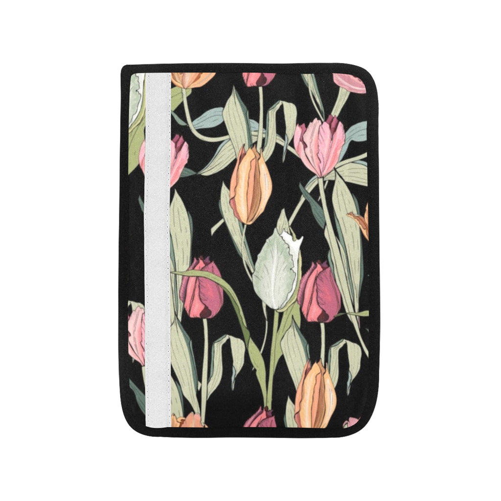 Tulips Car Seat Belt Cover 7''x10'' (Pack of 2) Car Seat Belt Cover 7x10 (Pack of 2) Plants Printed Offshore