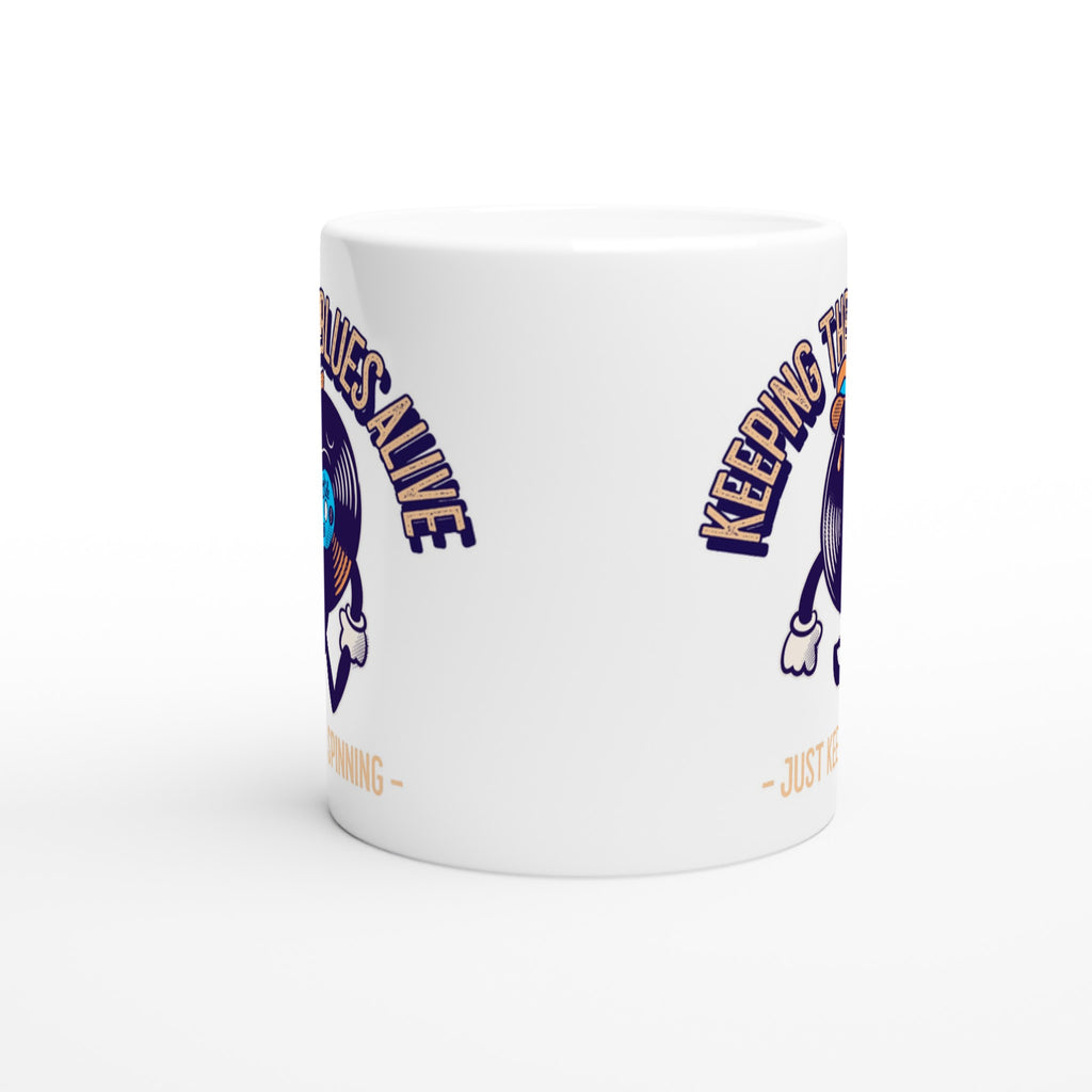 Keeping The Blues Alive - White 11oz Ceramic Mug White 11oz Mug Globally Fulfilled Music