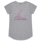 A-Cute Angle, Maths - Womens Scoop Neck T-Shirt Grey Marle Womens Scoop Neck T-shirt Maths Printed In Australia