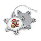Rough Year Santa Pewter Snowflake Christmas Ornament