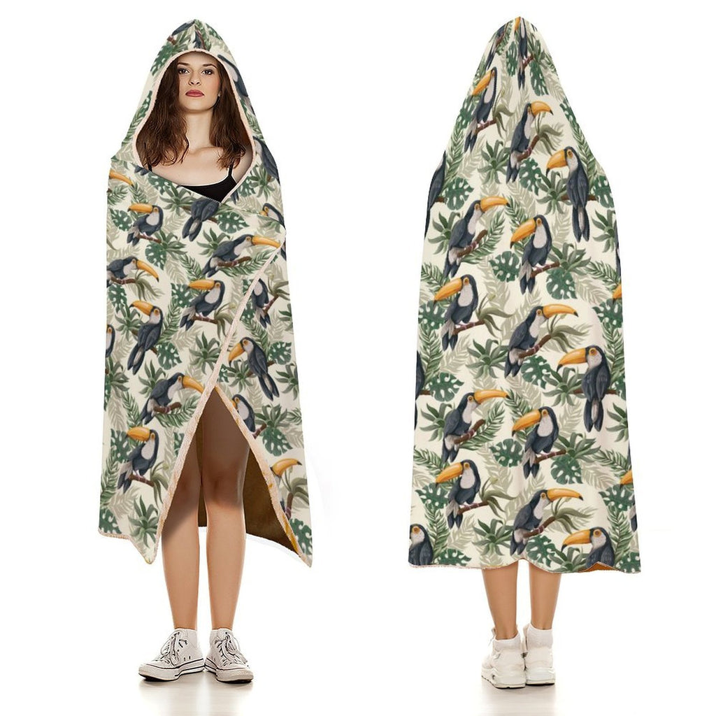 Toucan Jungle Kids Hooded Blanket 100cm x 130cm Kids Hooded Blanket animal Printed Offshore